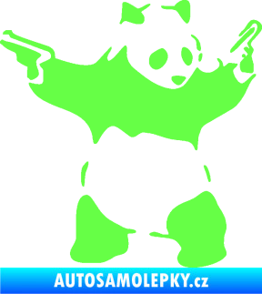 Samolepka Panda 007 pravá gangster Fluorescentní zelená