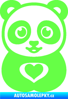 Samolepka Panda 008 roztomilá Fluorescentní zelená