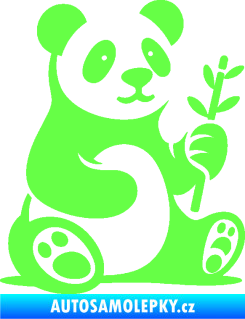 Samolepka Panda 011 pravá s bambusovou větvičkou Fluorescentní zelená