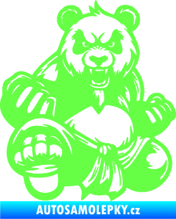 Samolepka Panda 012 levá Kung Fu bojovník Fluorescentní zelená