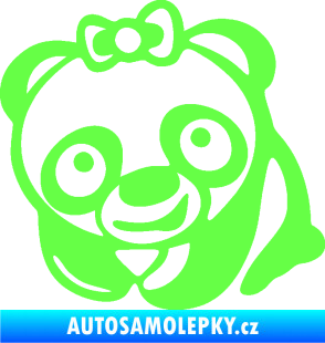 Samolepka Panda baby levá Fluorescentní zelená