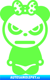 Samolepka Panda girl Fluorescentní zelená