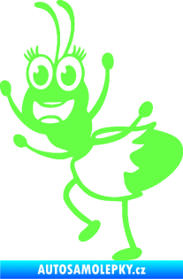 Samolepka Paní mravencová levá Fluorescentní zelená