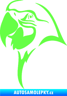 Samolepka Papoušek 006 levá hlava Fluorescentní zelená