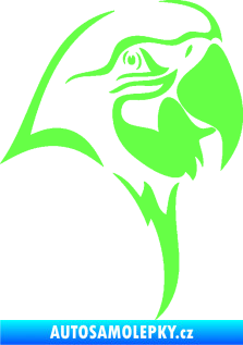 Samolepka Papoušek 006 pravá hlava Fluorescentní zelená