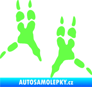 Samolepka Papoušek 008 stopy levá Fluorescentní zelená