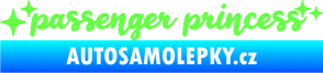 Samolepka Passenger Princess 002 nápis s hvězdičkami Fluorescentní zelená