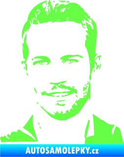 Samolepka Paul Walker 001 levá Fluorescentní zelená