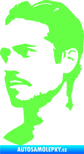 Samolepka Paul Walker 004 levá Fluorescentní zelená