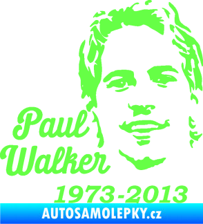 Samolepka Paul Walker 007 RIP Fluorescentní zelená