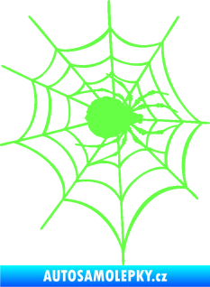 Samolepka Pavouk 016 pravá s pavučinou Fluorescentní zelená