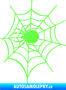Samolepka Pavouk 016 levá s pavučinou Fluorescentní zelená