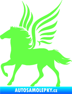 Samolepka Pegas 002 levá okřídlený kůň Fluorescentní zelená