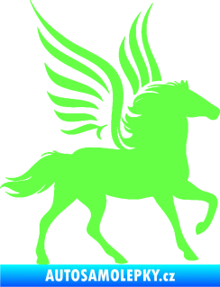 Samolepka Pegas 002 pravá okřídlený kůň Fluorescentní zelená