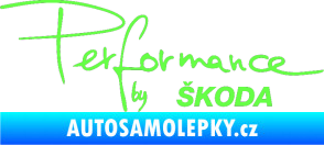 Samolepka Performance by Škoda Fluorescentní zelená