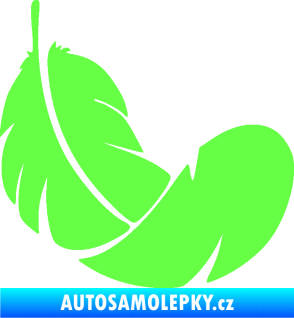 Samolepka Peříčko 008 pravá Fluorescentní zelená