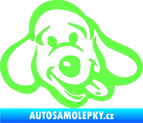 Samolepka Pes 078 pravá Fluorescentní zelená