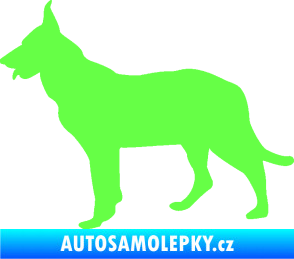 Samolepka Pes 079 levá Německý ovčák Fluorescentní zelená