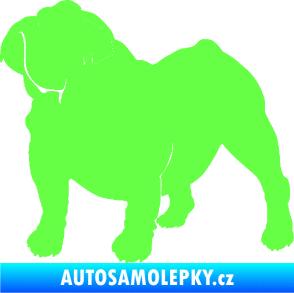 Samolepka Pes 089 levá Buldok Fluorescentní zelená