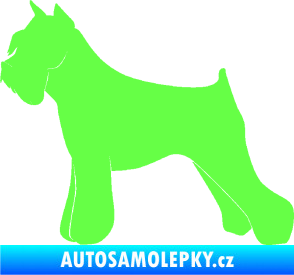 Samolepka Pes 091 levá Knírač Fluorescentní zelená