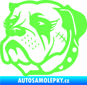Samolepka Pes 097 levá Buldok Fluorescentní zelená