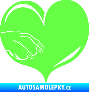 Samolepka Pes 102 levá packa Fluorescentní zelená