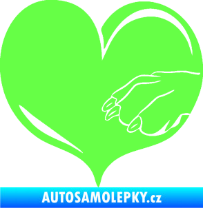Samolepka Pes 102 pravá packa Fluorescentní zelená