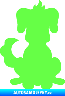 Samolepka Pes 113 levá kreslená silueta Fluorescentní zelená