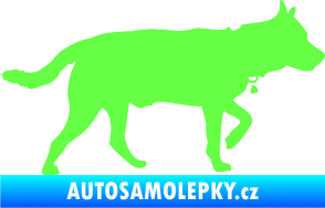 Samolepka Pes 121 pravá německý ovčák Fluorescentní zelená