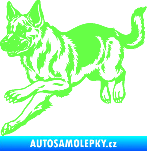 Samolepka Pes 124 levá  německý ovčák  Fluorescentní zelená