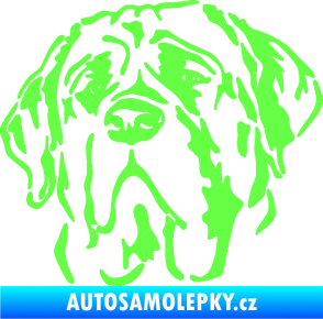 Samolepka Pes 125 levá anglický mastif Fluorescentní zelená