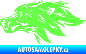 Samolepka Pes 127 levá hlava Fluorescentní zelená