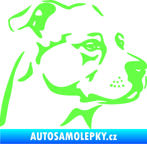Samolepka Pes 134 pravá Stafordširský bulteriér Fluorescentní zelená