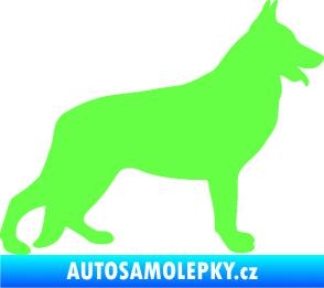 Samolepka Pes 154 pravá německý ovčák Fluorescentní zelená