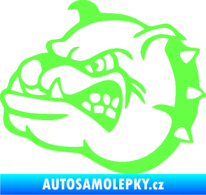 Samolepka Pes 169 levá rozzuřený buldok Fluorescentní zelená