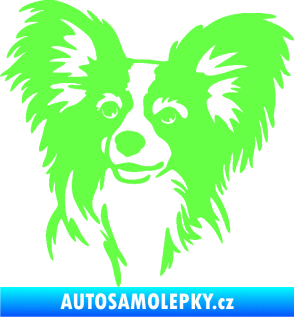 Samolepka Pes 190 levá Papillon Fluorescentní zelená