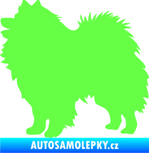 Samolepka Pes 192 levá německý špic Fluorescentní zelená