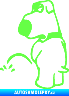 Samolepka Pes čůrá 002 levá Fluorescentní zelená