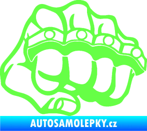 Samolepka Pěst boxer pravá Fluorescentní zelená