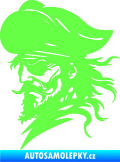 Samolepka Pirát 001 levá s páskou přes oko Fluorescentní zelená