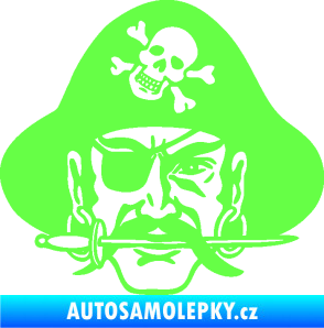 Samolepka Pirát 002 pravá Fluorescentní zelená