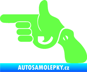 Samolepka Pistole 002 levá han gun Fluorescentní zelená