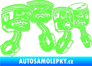Samolepka Písty pravá Fluorescentní zelená