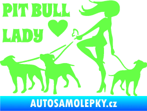 Samolepka Pit Bull lady levá Fluorescentní zelená