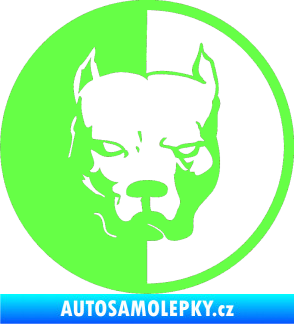 Samolepka Pitbull 001 kruh levá Fluorescentní zelená