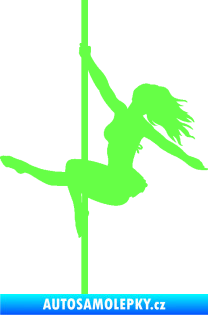 Samolepka Pole dance 001 levá tanec na tyči Fluorescentní zelená