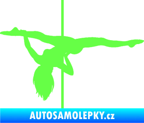 Samolepka Pole dance 002 levá tanec na tyči Fluorescentní zelená