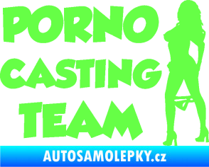 Samolepka Porno casting team  Fluorescentní zelená