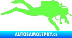 Samolepka Potápěč 003 pravá Fluorescentní zelená