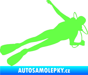 Samolepka Potápěč 004 pravá Fluorescentní zelená